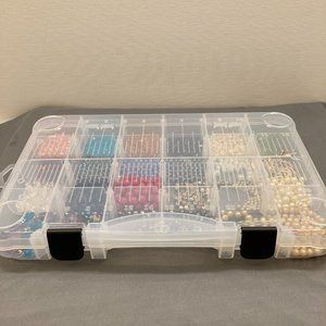 Lot of bead supplies for jewelry making.